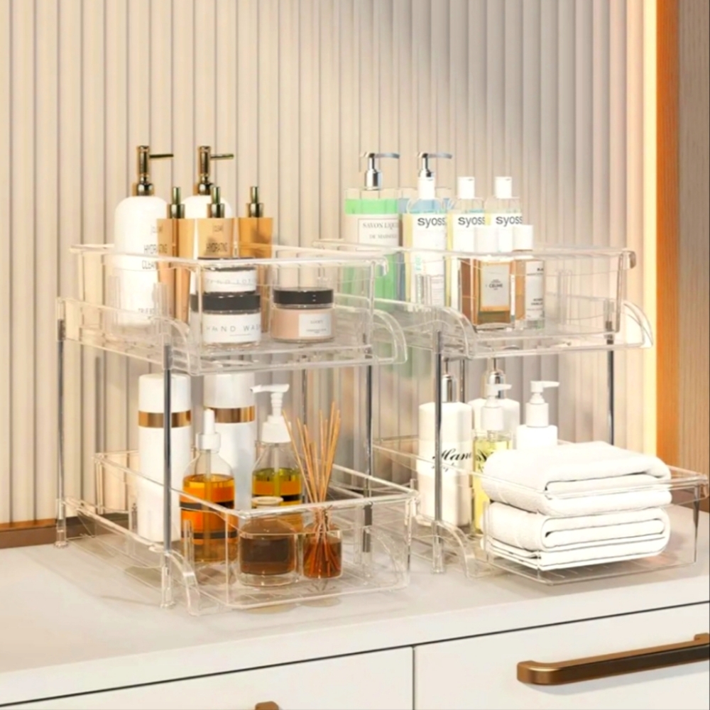 2 Pk 2 Tier Under Sink Organizers/Storage/Organizer